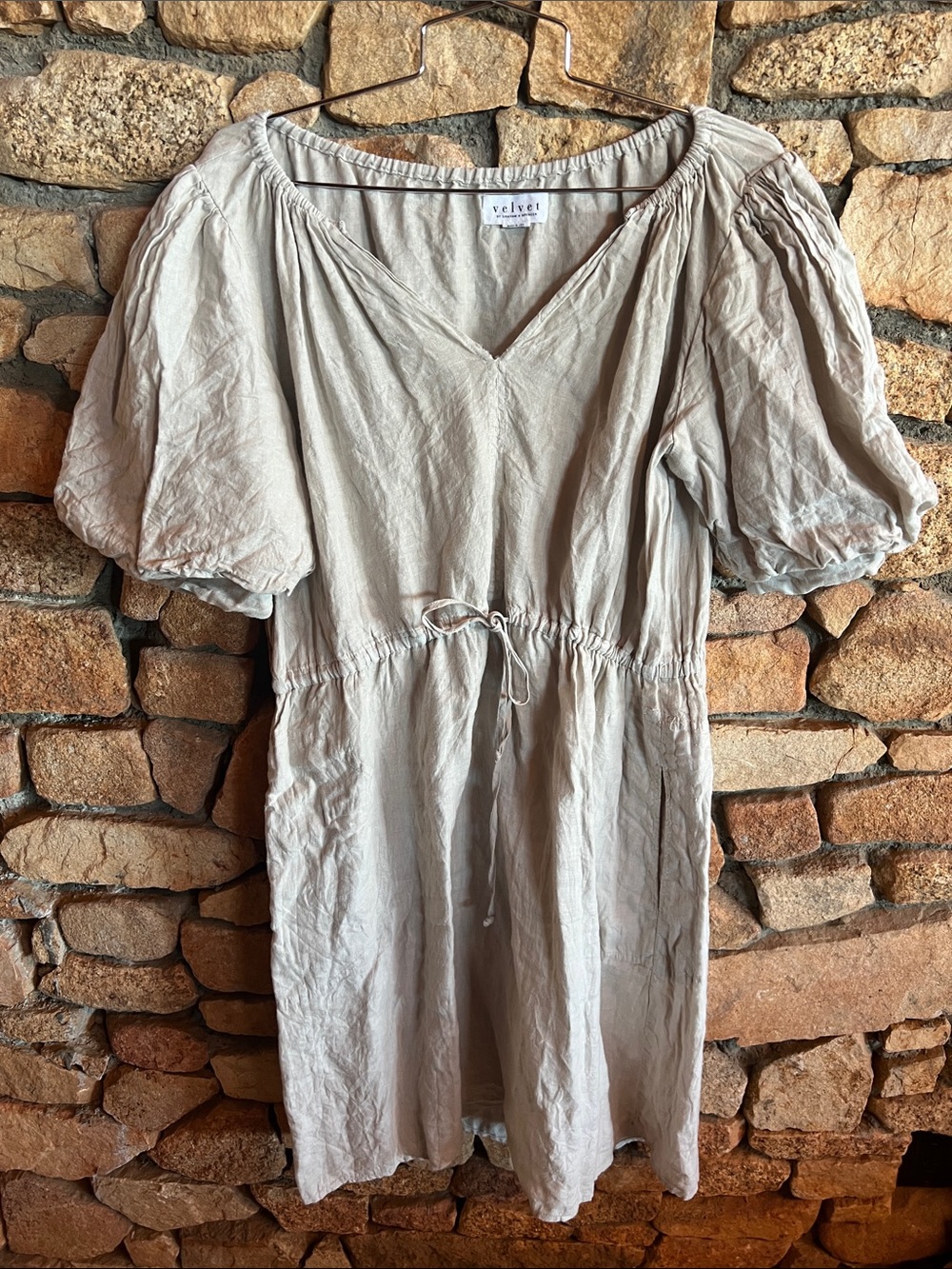 Velvet linen Dress Subcategory Classification sz XS pockets